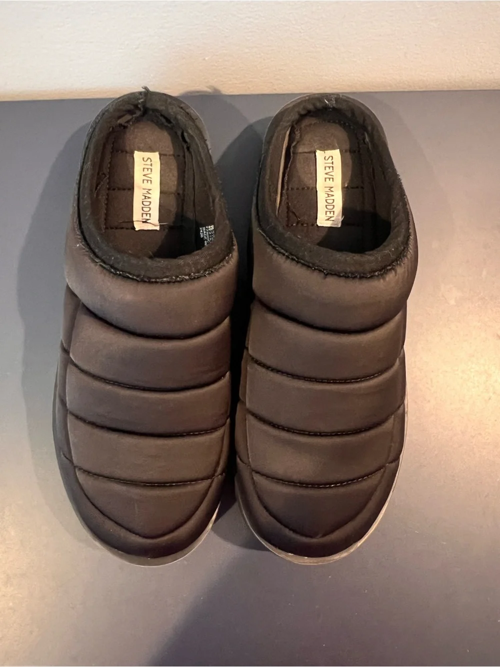 Steve Madden Quilted Puffer Slip-On Sneakers - Black